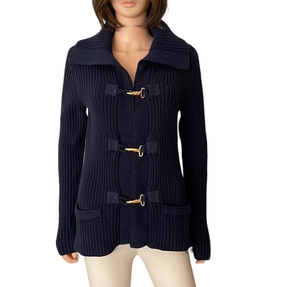 LRL Ralph Lauren Navy Heavy Cotton Sweater Jacket